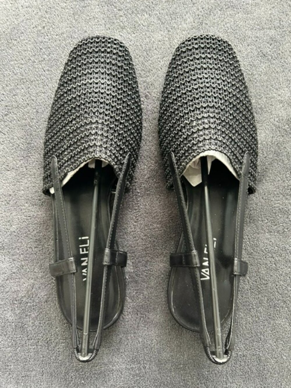 Women's Vaneli Janet Black Fabric Slingback Shoes, Size 7-1/2W